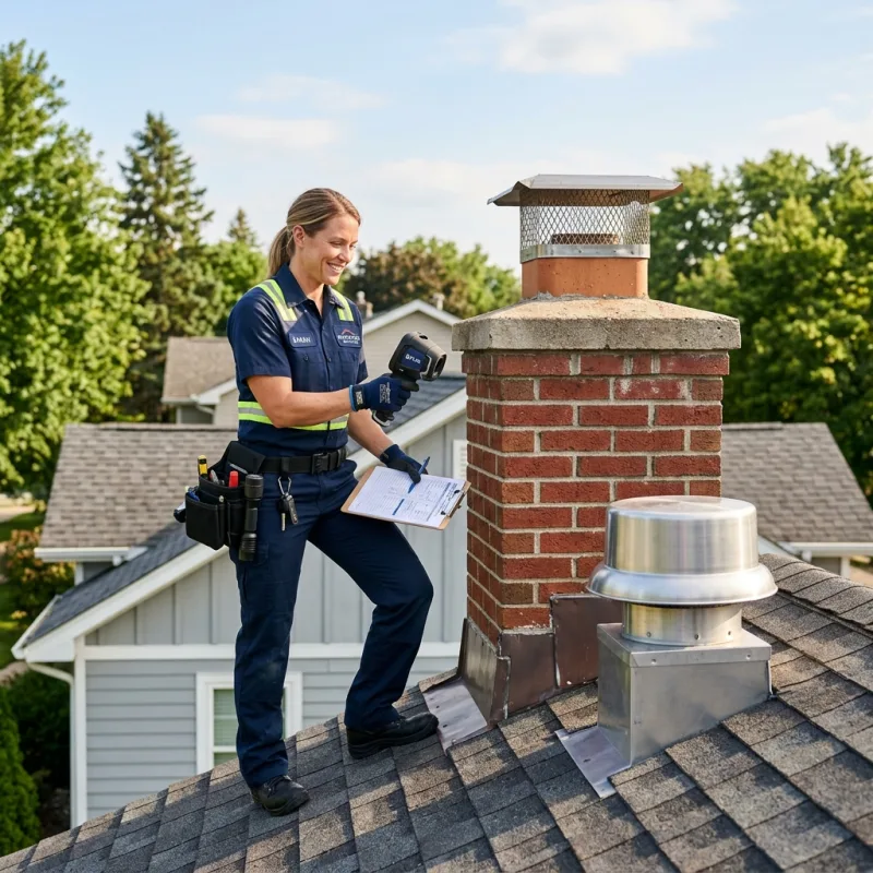 Technician inspecting a Bellfield roof cavity and ductwork for a dead bird