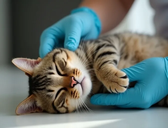 Specialist carefully handling a deceased cat with dignity in Bellfield